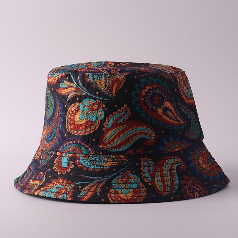 Digital printing small edge bucket hat spring and summer double-sided can wear outdoor sunshade basin hat spot