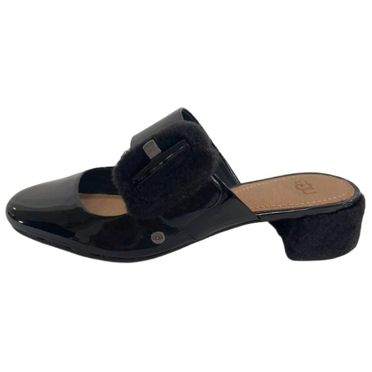 UGG Hayden Pump Open-Back Vintage Anti-Rubbing Closed-Toe Slippers Women Slippers Black 1099871-BLK