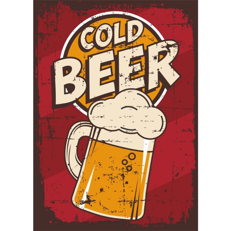 Vintage Beer Wall Art Poster Retro Beer Premium Quality Fresh Beer Best In Town Canvas Painting Retro Bar Restaurant Decor Mural