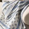 Jacquard French retro blue 16 mmi silk small square scarf silk scarf gentle wind commuter accessories multi-purpose headscarf