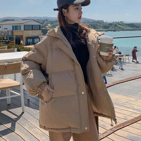 WTEMPO Women Winter Short Padded Jackets Thickened Hooded Cotton Padded Coats Female Loose Puffer Parkas Ladies Large Size Outwear