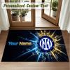 Crystal Velvet Square Rug Custom NameInter Milan Pattern Non Slip Home Floor Decor Rug