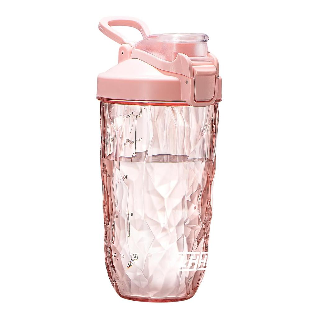 Rohanway (LHHW) Protein Shaker BPA-free made Tritan making shakes - 500ml full capacity 650ml (Pink)