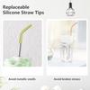12 Pcs Silicone Straw Tips with Bottom Sleeve Reble Silicone Tips for Metal Straws Food Grade Rubber Straw Tips Flex Elbow Straw Covers for Stanley