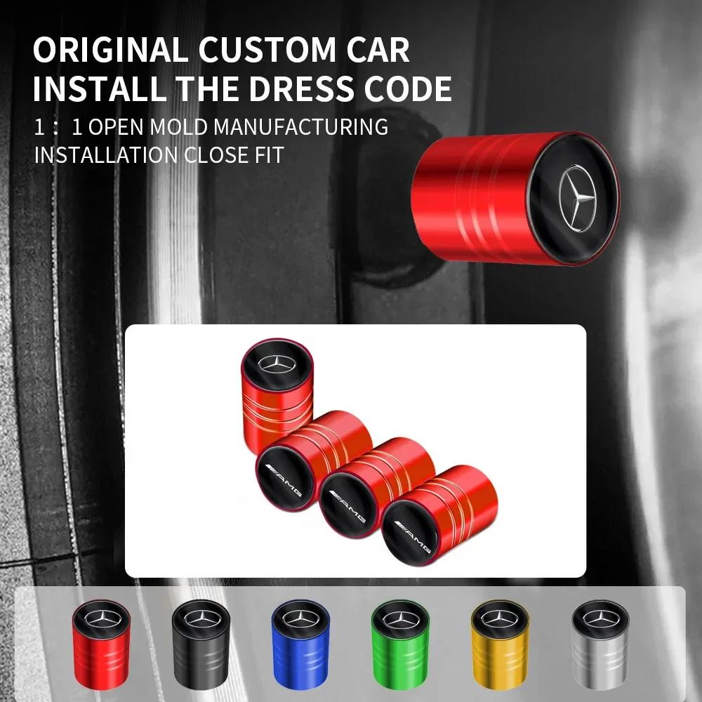 4 stuks Auto Wiel Band Ventieldopjes Luchtstuurhoesjes voor MERCEDES BENZ W203 W204 W205 W206 W209 W210 W211 W212 W213 W176 W166 W163 IX3