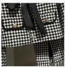 2021 Spring Houndstooth Skirt Suit: Chic Xiaoxiang Celebrity Style, Slim Fit for Women