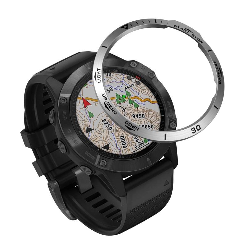 Stahl für Gehäuse für für Fenix 6 Uhr Lünette Ring Styling Klebeband Stoßstange Kratzschutz Metallabdeckung Zubehör