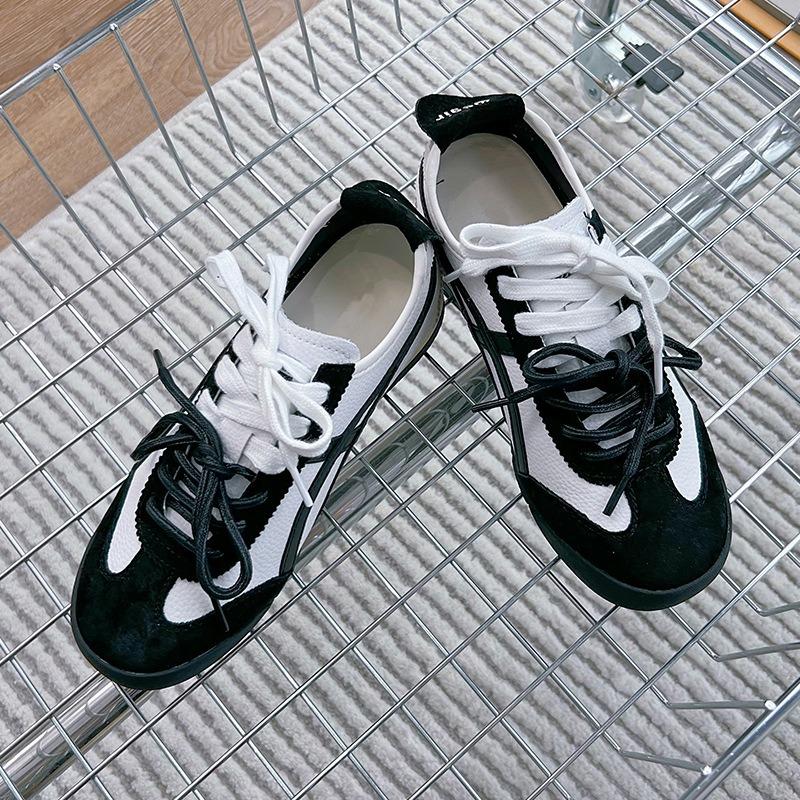 Leather women's spring and summer new flat-bottomed sports women's versatile women's shoes retro casual shoes women