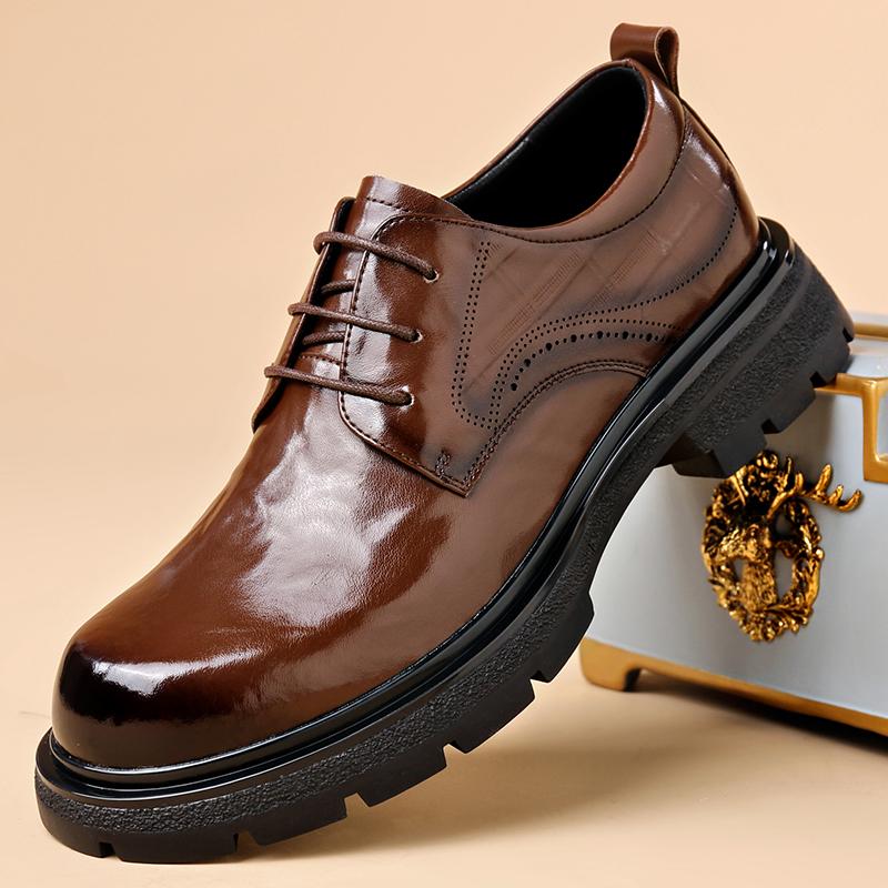 Business big head leather shoes Casual fashion leather shoes soft non-slip men's shoes