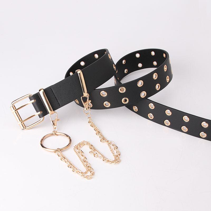 European and American Full-hole Women's Belt, Hip-hop Punk Style, Street Fashion, Cool Ins Style Belt, Chain Belt