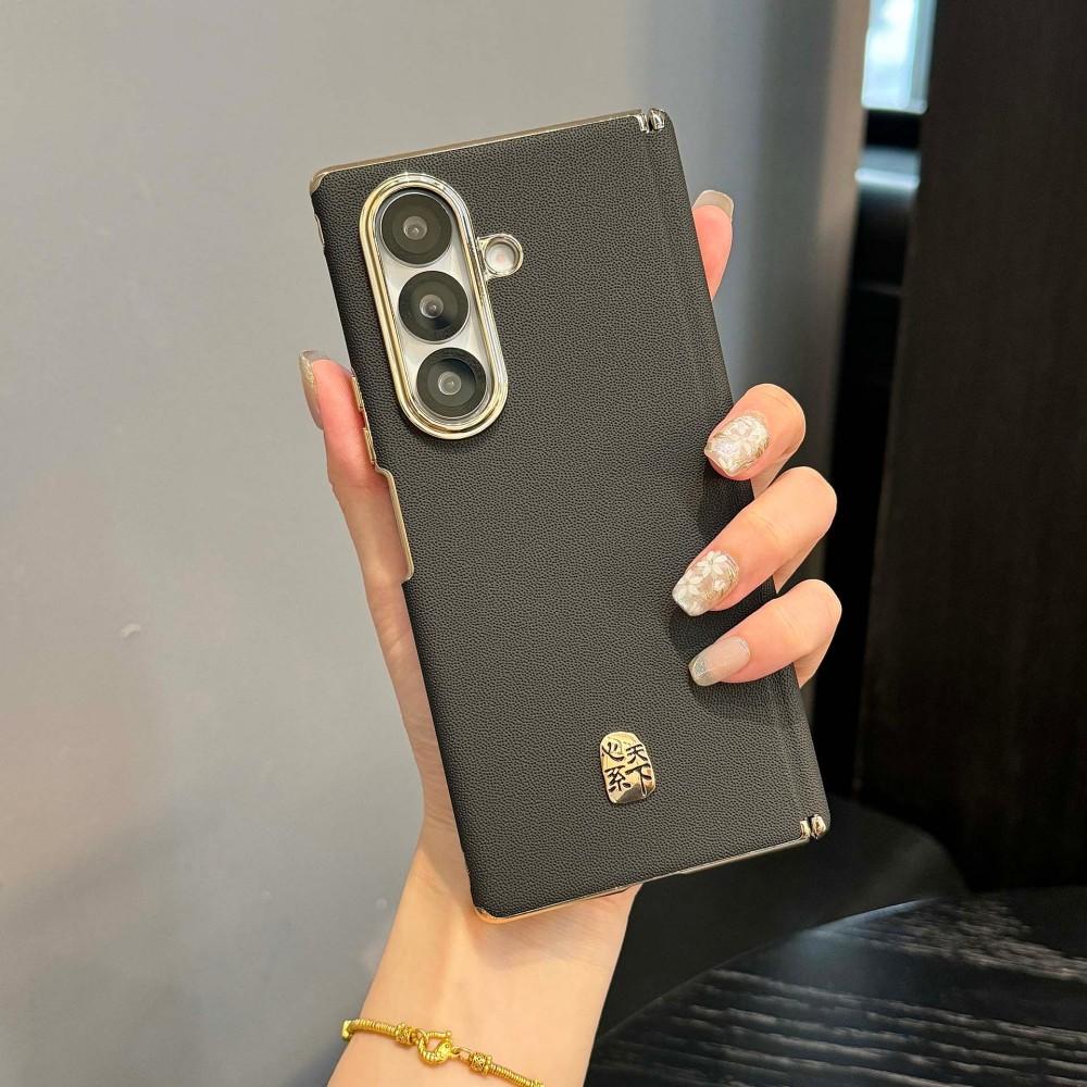 Luksusowe Biznesowe Skórzane PU Platerowane Skórzane Wygodne Etui na Telefon dla Samsunga Galaxy Z Fold 7 Zawias Odporne na Wstrząsy Ochronne Tylne Etui