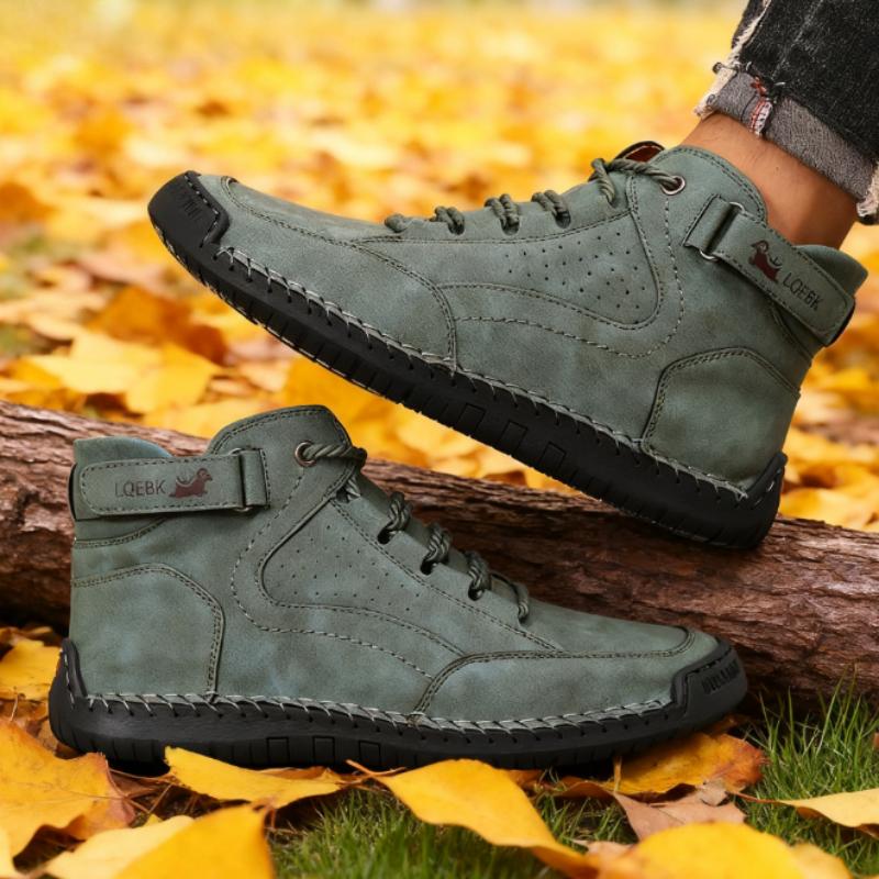Men's Outdoor Bare Boots Vintage Classic Handmade Leather Work Shoe Soft Sole Comfort Breath Casual Loafers Men's Driving Shoes
