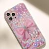 Coque transparente anti-chute avec nœud en perles pour la série iPhone 14/15/16/17 Pro Max