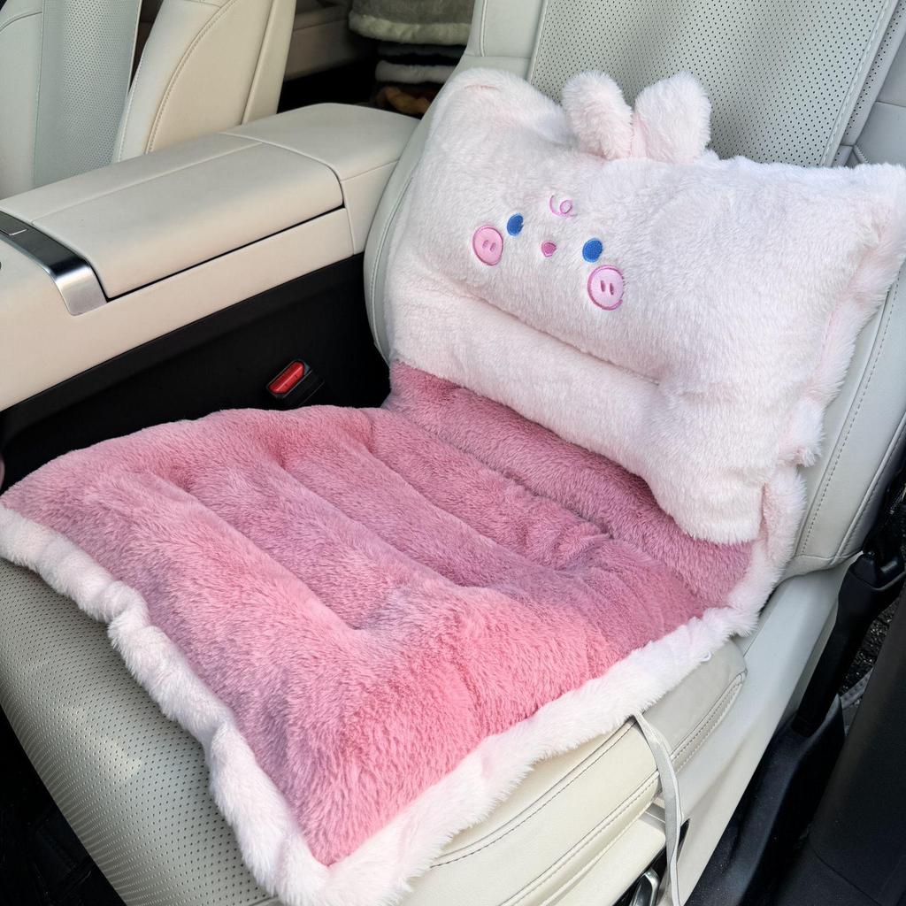 Damen Winter Plüsch Lang Autositzkissen - Warme Rückbankauflage