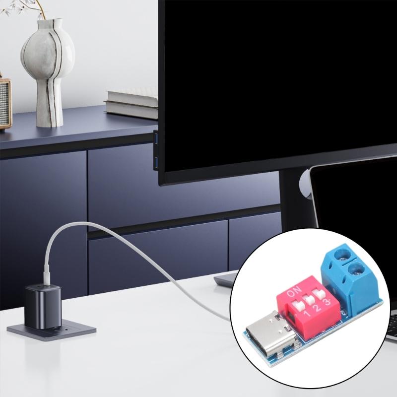 Pack of 2 USB Type C PD Triggers Module SupportsQC/PD Fast Charging with Adjustable Voltages Support 5V-20V Input