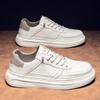 Men Leather Shoes Outdoor Fashion Comfortable Flat Shoes Trendy Casual Sneakers Men Lace Up Oxfords Shoes Men Soft Basic Shoes
