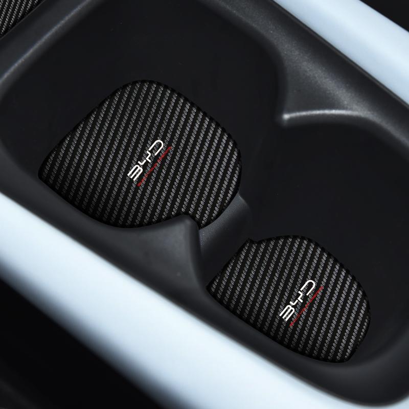 For BYD Dolphin Mini Surf Atto 1 Carbon Fiber Pattern Cup Door Slot Pad Anti-Slip Car Interior Mat njbwy33