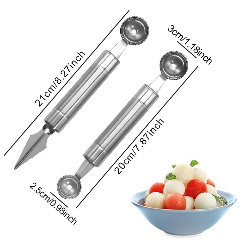 1PC Fruit Shaping Tool Stainless Steel Carving Ball Scooping Gadget Suitable for Watermelon Cantaloupe Reusable Kitchen Prop ZYF