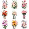 9 Stück Blumen Temporäre Tattoos für Männer Frauen Pflanze Narzisse Rose Pfingstrose Fake Tattoo Aufkleber Wasserdicht Körper Arm Tattoo Aufkleber