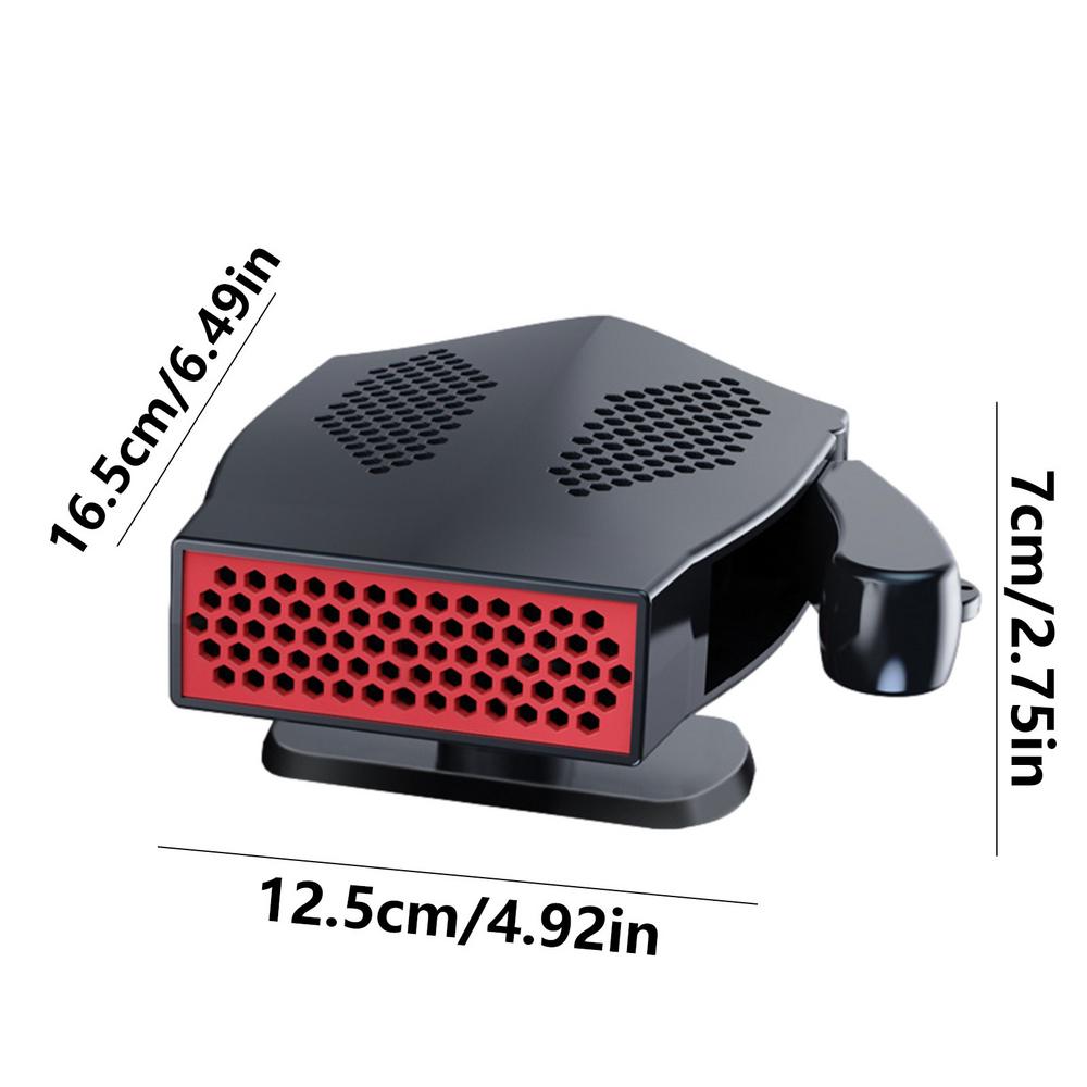 

Heater For Car Fan Heater & Cooler 24V With 360 Degree Bracket 2 In1 Fast Heating Car Defroster For Automotive Interior Glass чорний
