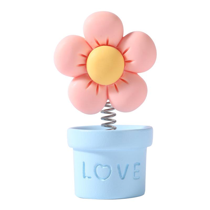 Niedliche Cartoon Armaturenbrett Dekoration Bonbonfarbe Blumentopf Auto Wackelkopf Spielzeug Kreative Wackelblumentopf Ornament