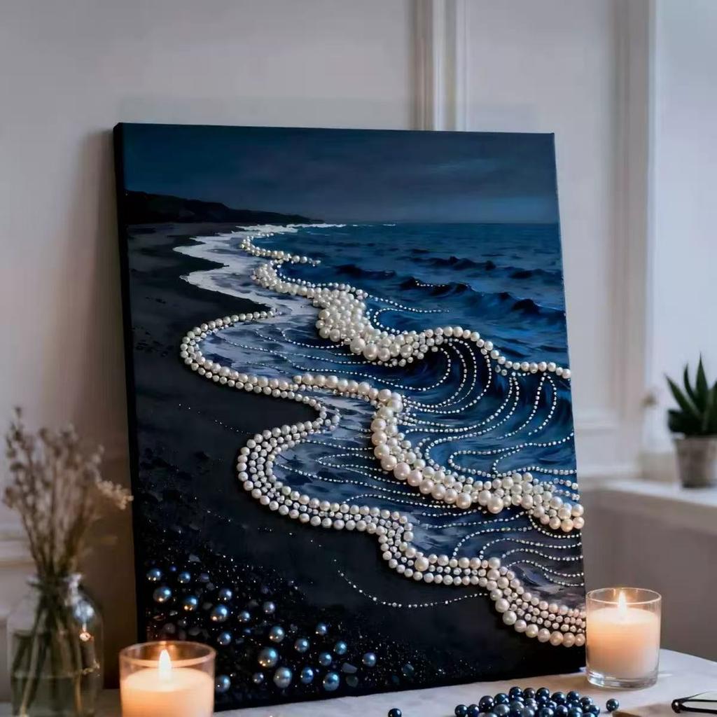 Decorative Painting Material Package, Handmade Diy National Style Ornament, Year Of The Horse Pearl Painting With Photo Frame, Living Room Entrance