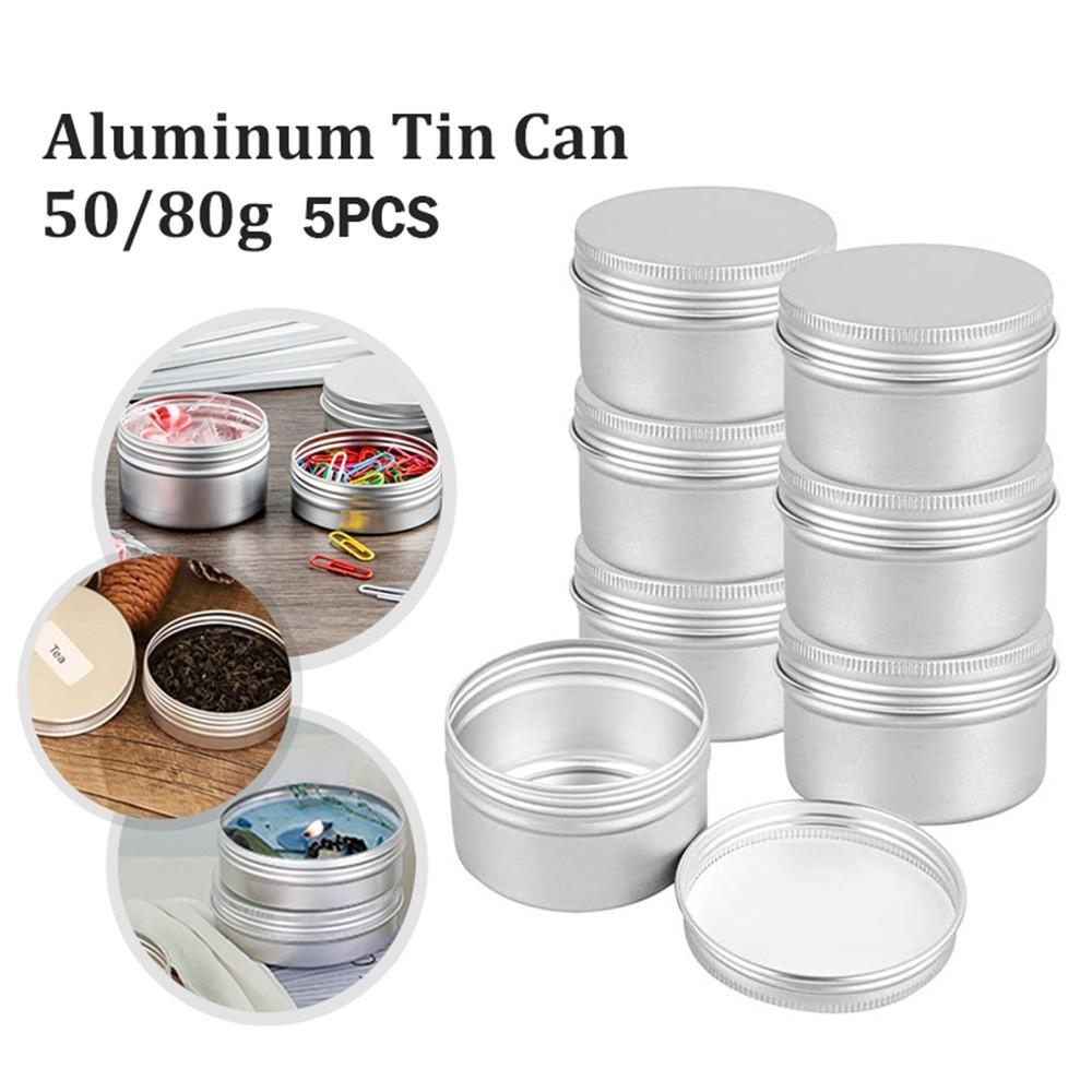 New Round Aluminum Tin Can Screw Lid 50ML Capacity Threaded Aluminum Box 80ML Capacity Aluminum Aluminum Container for Candles