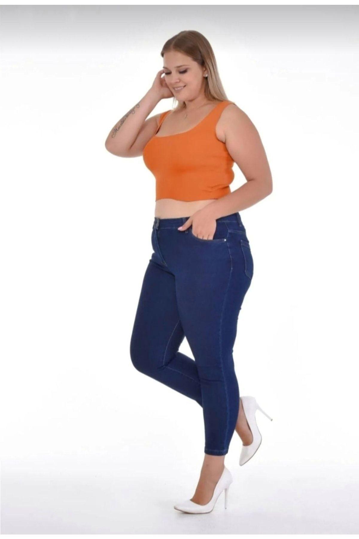 

Women s Style Plus Size Pants Big Size Dark Blue Lycra Colorfast Skinny Jeans L