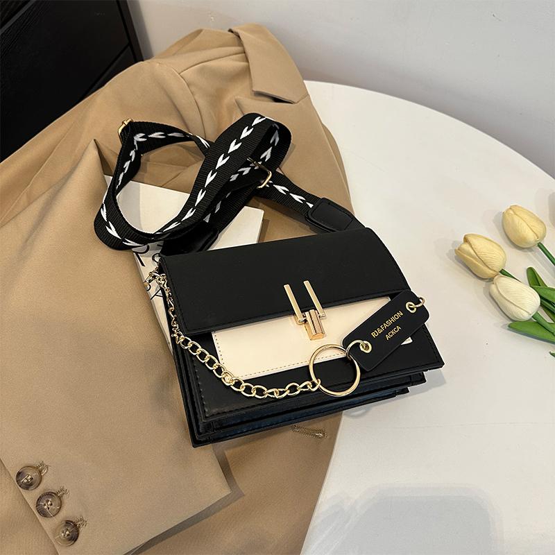 

1 шт., широкий плечевой ремень, маленькая квадратная сумка из искусственной кожи, контрастного цвета, женская сумка, подходит для мобильного телефона, маленький кошелек