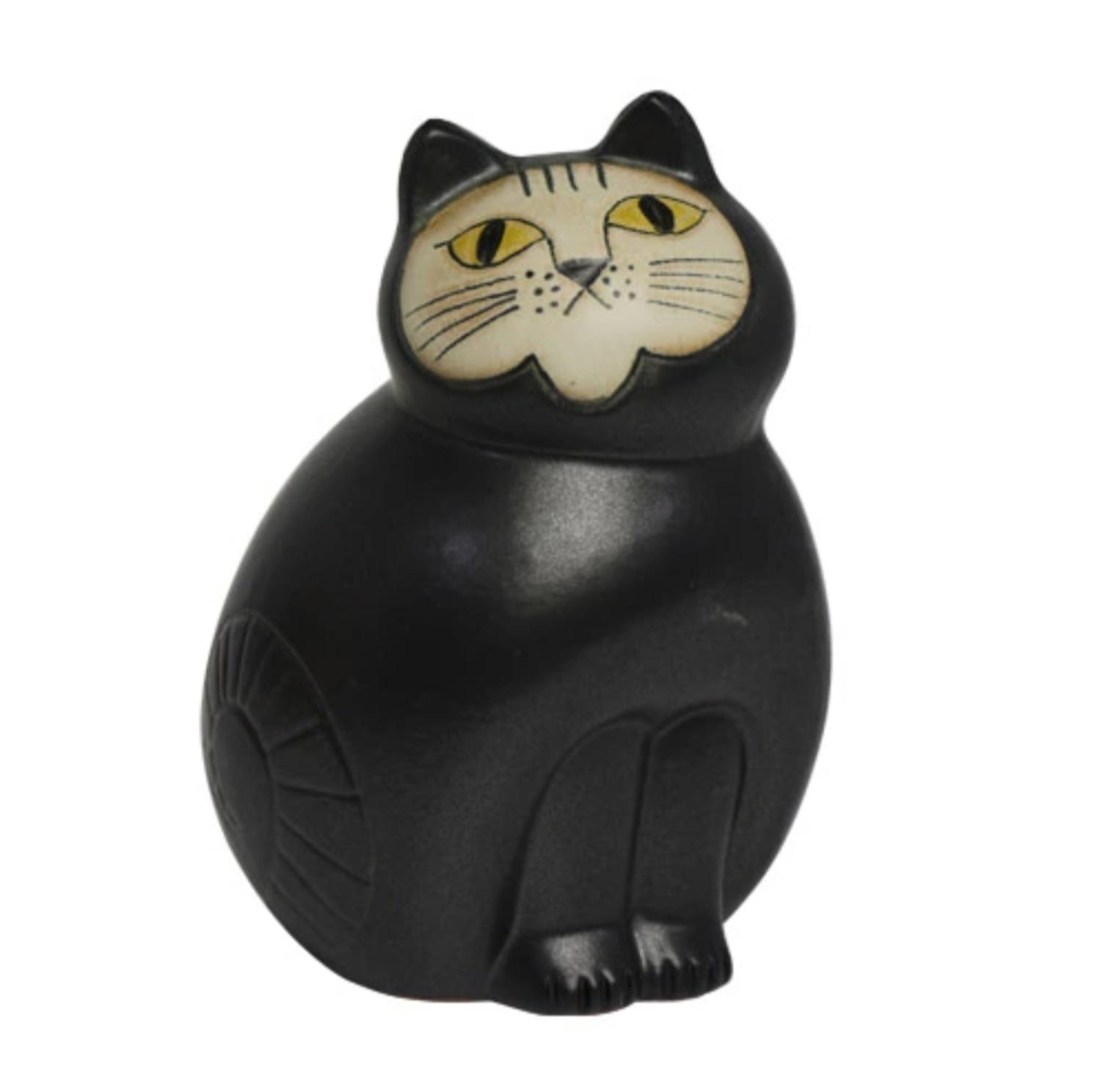 Lisa Larson Cats Mia Figurine Semi Midi Black Ceramic Decorative Object Japan