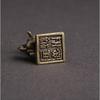 Old Brass Solid Lion Lucky Fortune Seal Desktop Decoration Auspicious Keychain Pendant(1PCS)