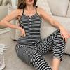 Women's Striped Button-Front Camisole Pajama Set