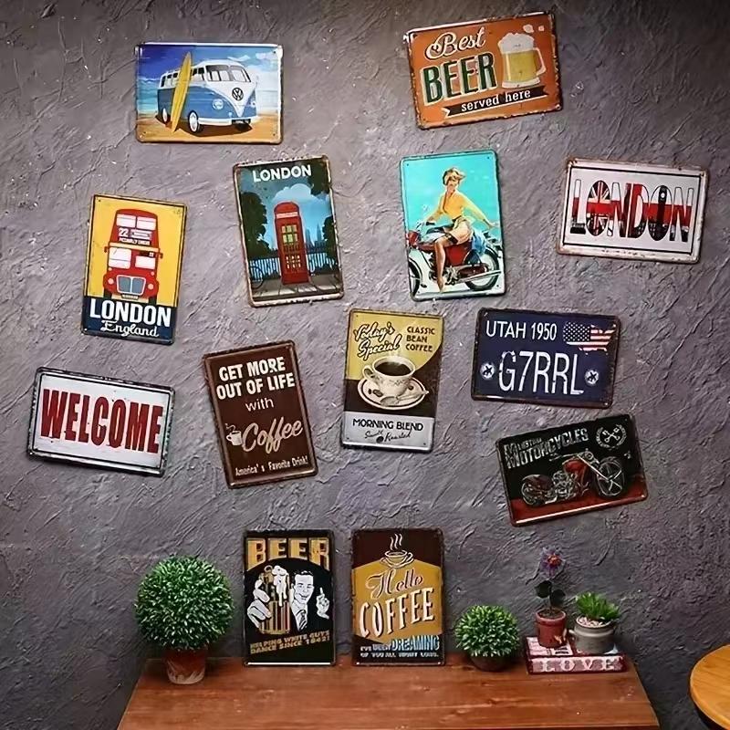 Vintage Rock Music Guitar Metal Wall Sign  Man Cave Gym Pool Bar Bathroom Yard Garage Decor  x in Tin Sign
