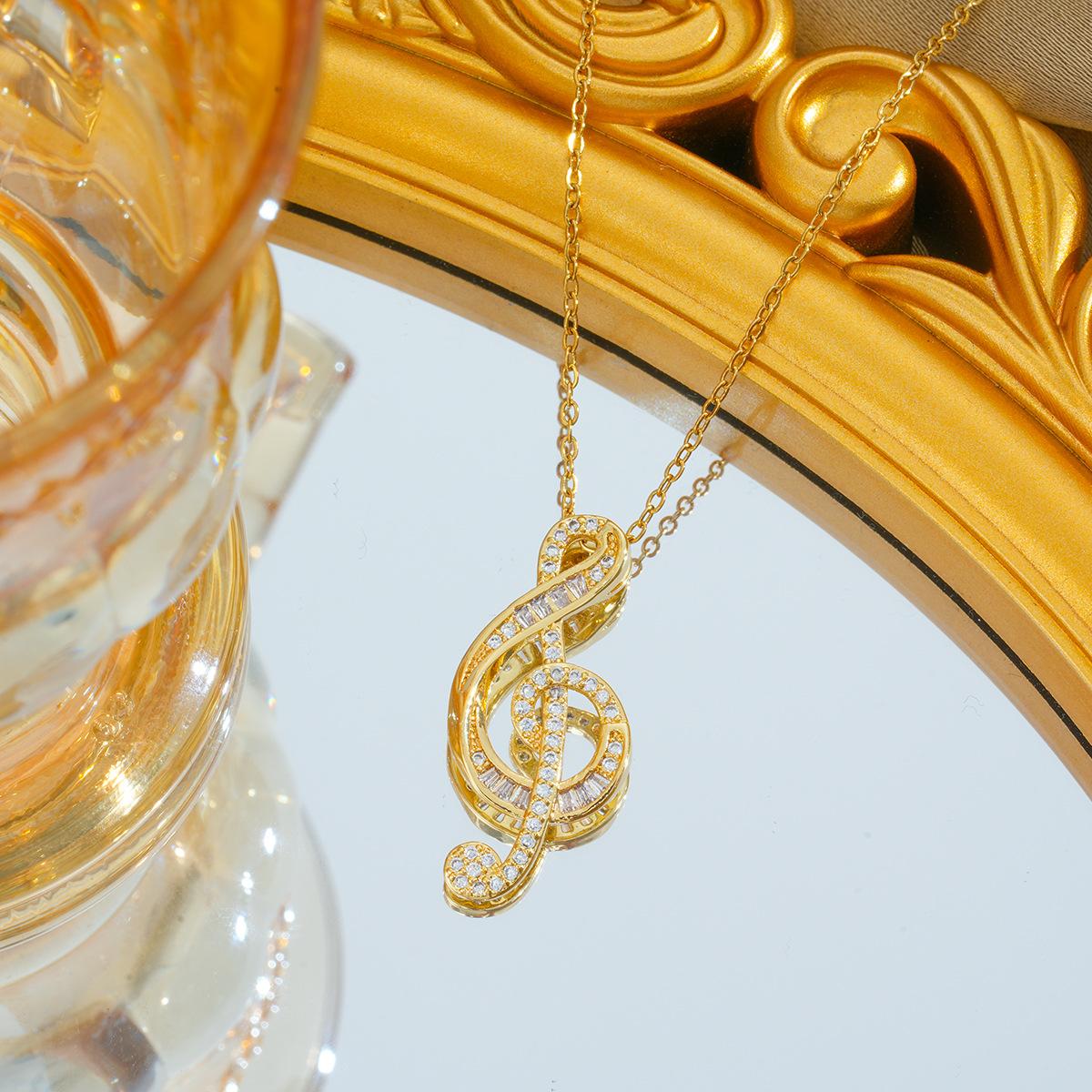 Горячая Распродажа Ожерелье Ювелирные Изделия Музыкальные Ноты Персонализированный Дизайн Модная Универсальная Цепочка Ключицы Женщины