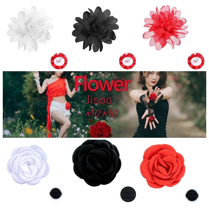Jisoo Style Handmade Rose Ring Flower For Dance Performance And Parties