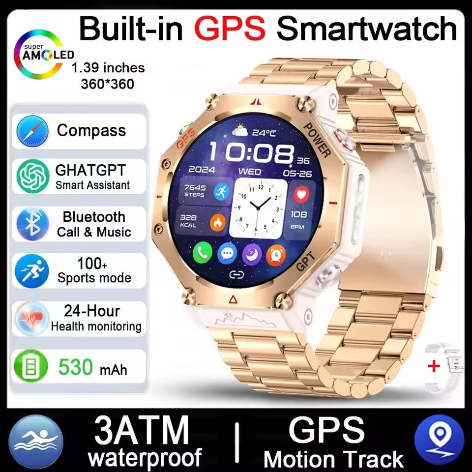 For Xiaomi New ChatGPT AI Assistant Smart Watch 5ATM Waterproof GPS Built-in Dual-band GNSS Compass Sport Smartwatch Men Woman
