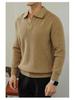 Men's Heavyweight Wool Seagull Collar Sweater - Thick Warm Business Pullover for Autumn/Winter.