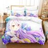 New 3D Printing Kawaii Girls Bedding No Game No Life Bedding Set Cartoon Anime three-piece Set Adult Kid Bedroom Duvet cover Set
