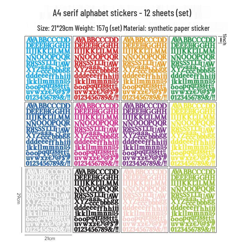 

Красочные наклейки с буквами и цифрами для DIY, для бутылок с водой, журналов и креативных подарков