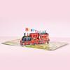 Train 3D Greeting Card Happy Birthday Card with Envelope Creative Fathers Day Gift for Dad Grandad Husband