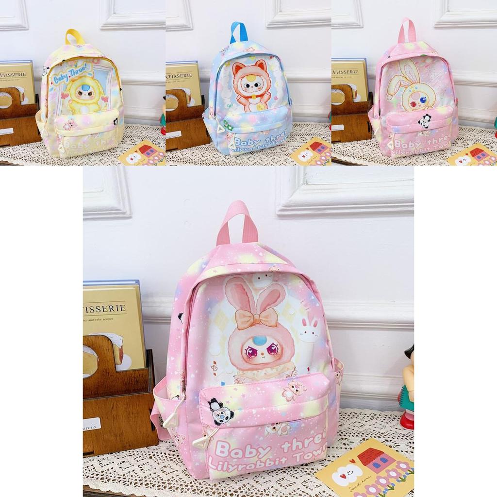 Cute Cartoon Plush Rabbit Letter Printed Children Backpack For Kindergarten
