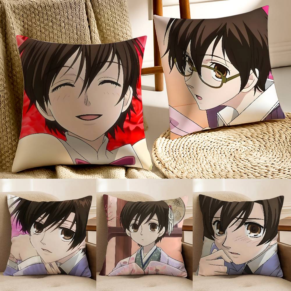 H-Haruhi Fujioka Pillow Case Anti-dustmite Pillowcase Invisible zipper silky Sofa cushion cover