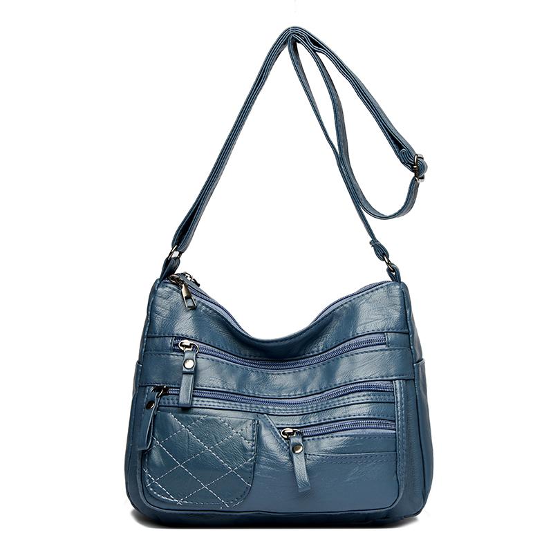 Large Capacity Shoulder Bag Women's Crossbody Bag Multi-Layer PU Middle-Aged Mother Bag