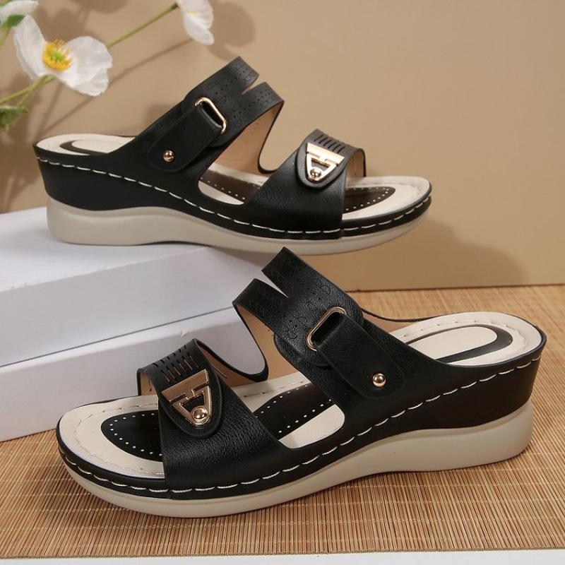 

Women S Open Toe Sandals, Non-Slip Rubber Sole, Synthetic Upper & Insole, Comfortable Strappy Sandals for Beach and Outdoor Wear 41 чорний
