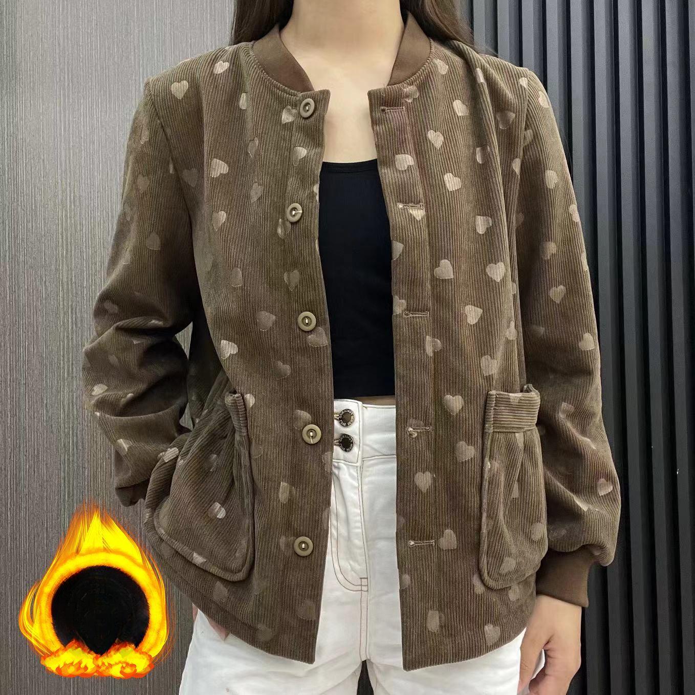 

Осень и Зима Мама Плюс Бархатная Куртка Повседневная Универсальная Для Женщин Среднего и Пожилого Возраста Свободная и Тонкая В Западном Стиле Бейсбольная Форма XXXXL кофейный