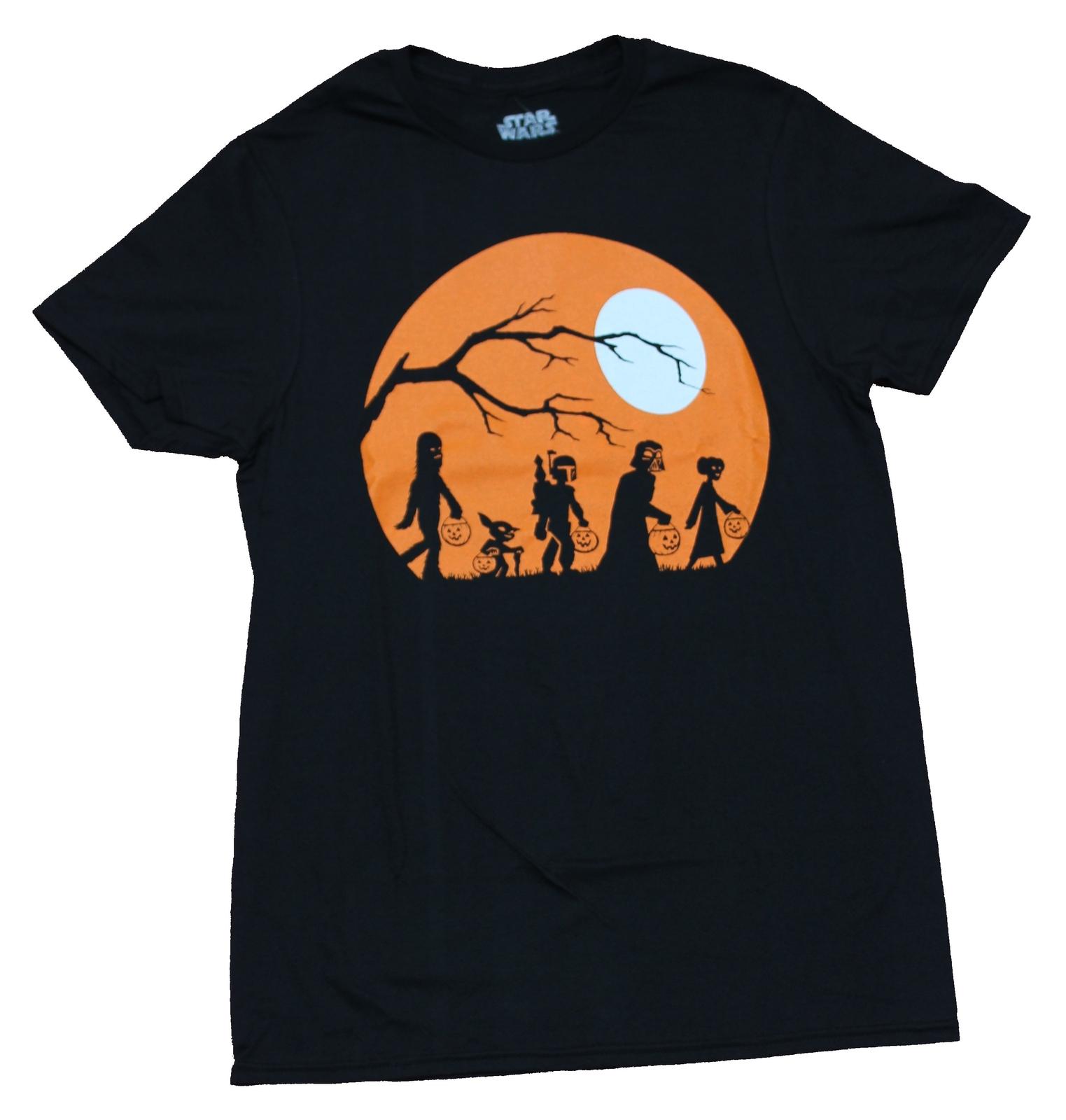 Star Wars Mens T-Shirt - Death Star Moon Silhouette Trick or Treat S