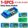 1-5pcs DC 7-30V Dual-Channel Delay Relay Module Pulse Trigger Cycle Timer 0.01s-999m Delay Time Adjustable Time Delay Relay