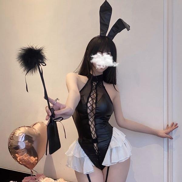 Sex underwear sexy cos one-piece private meeting bunny girl pure desire bow uniform suit backless tight suit