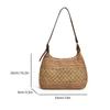 Yogodlns Summer Straw Weaving Shoulder Bag Large Capacity Crochet Beach Handbag Women Handmade Woven Hollow Out Underarm Knitting Bag
