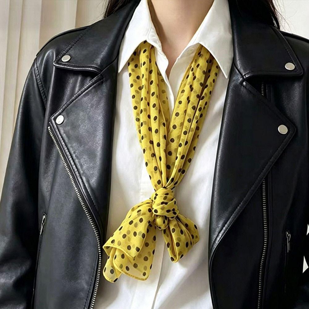Breathable Mesh Polka Dot Scarf Lightweight Female Headscarf Casual Sunscreen Shawl Women
